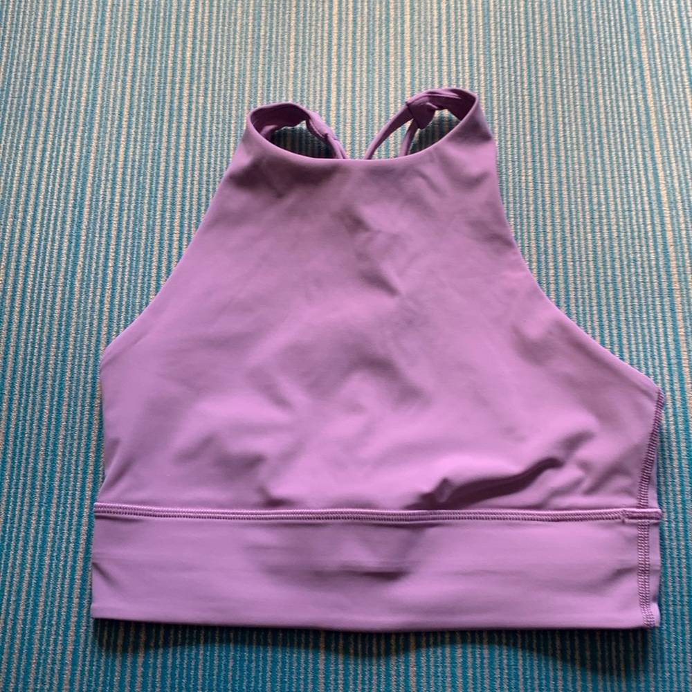 NWOT Lululemon High Neck Energy Bra. Violet pink-purple Size 6